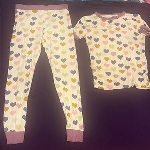Cute Heart Print Kids Pajama Set - 6/7T